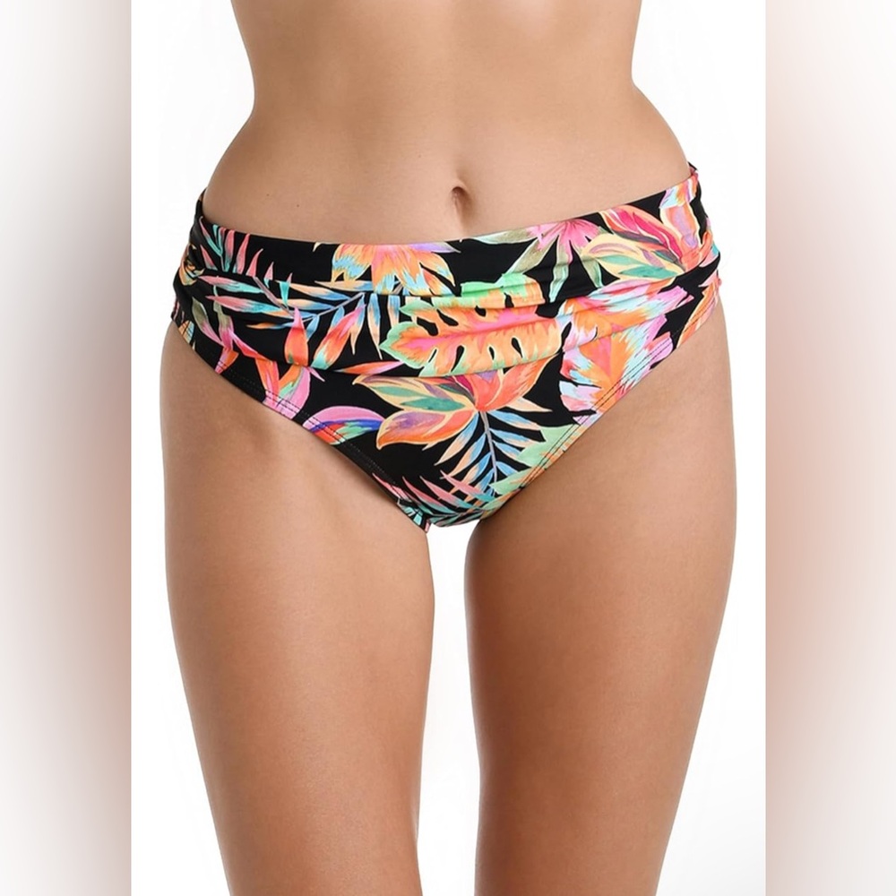 NWT La Blanca Standard Shirred Band Hipster Swimsuit Buttom US 4